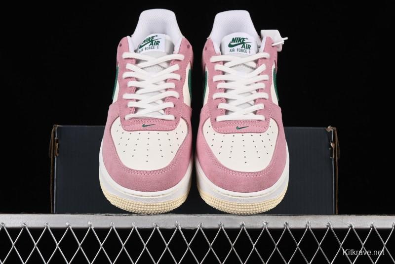 Nike Air Force 1 '07 Low Casual Sneakers in White Pink Green - FV9346-100