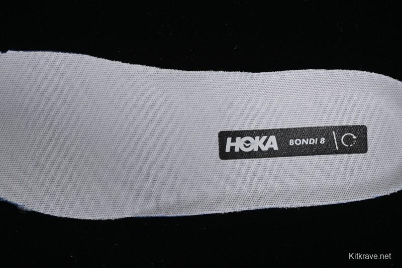 HOKA ONE ONE Bondi 8 Performance Cushioned Running Shoes with Engineered Mesh Upper - 1123202 SHMS