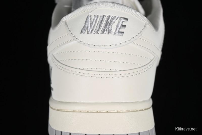 Nike SB Dunk Low LV Collaboration - Double Swoosh Beige Grey Anniversary High-End Custom Low-Top Casual Skate Shoes - FC2025-306