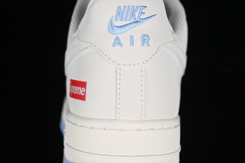 Nike Air Force 1 '07 Low Supreme Collaboration - White Blue Colorblock Low-Top Casual Sneakers BB9599-202