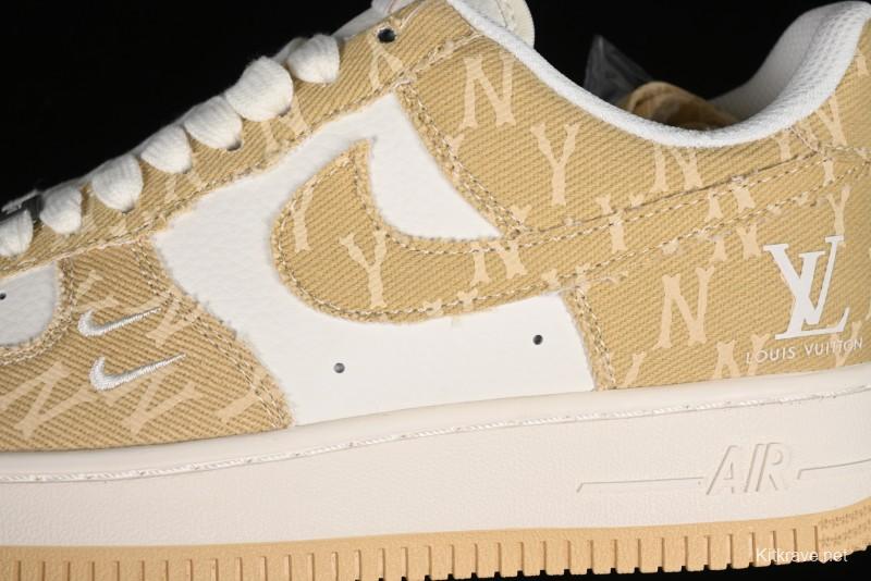 Nike Air Force 1 '07 Low LV Collaboration - Khaki Double Swoosh Low-Top Casual Sneakers - HD1968-027