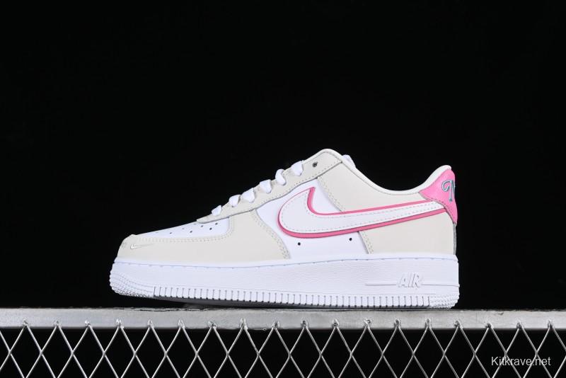 Nike Air Force 1 '07 Low Grey White Pink Casual Sneakers - HM3694-011