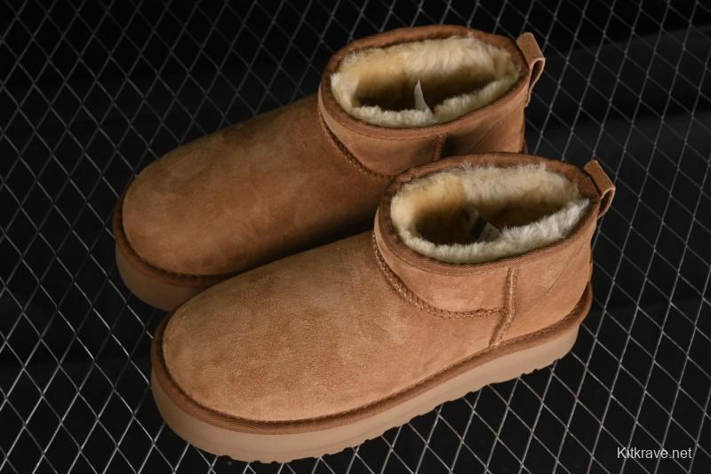 UGG Classic Ultra Mini Platform 3CM Wool Short Boots with TREADLITE Outsole - 1135092