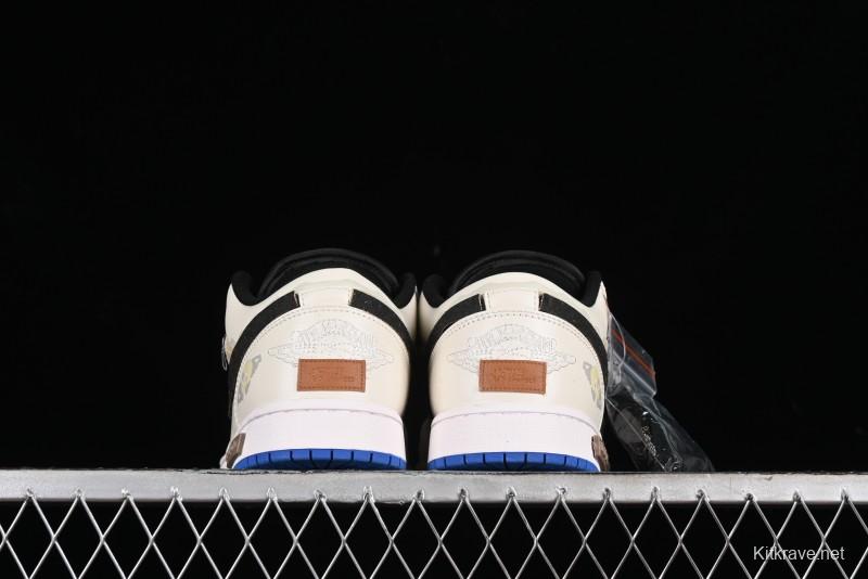 Nike Air Jordan 1 Low Retro Basketball Shoes Panda Mischief Pioneer Rider - 553560-140