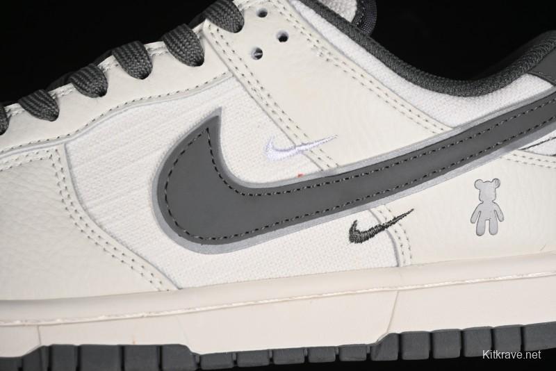 Nike SB Dunk Low Violent Bear Collaboration - Woven Grey Check Anniversary Custom Low-Top Casual Sneakers - KK1888-004