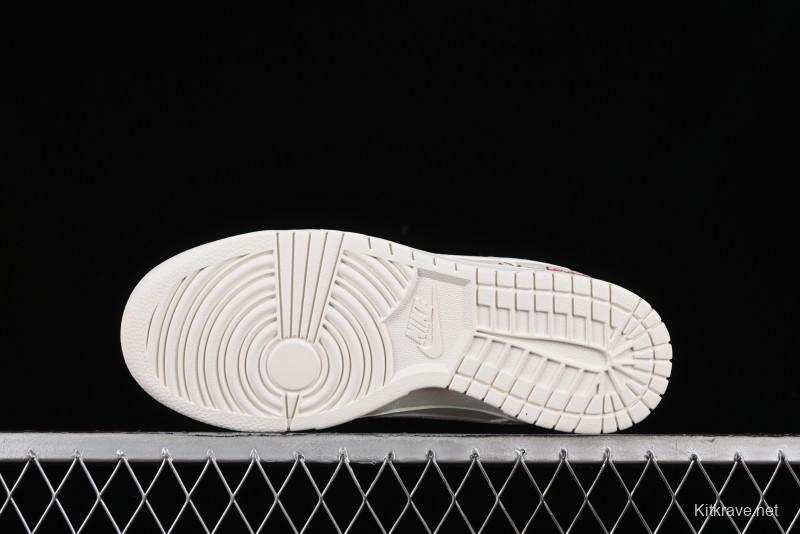 Nike SB Dunk Low Supreme Collaboration - Off-White Swoosh Anniversary High-End Custom Low-Top Casual Skate Shoes - SJ2068-267