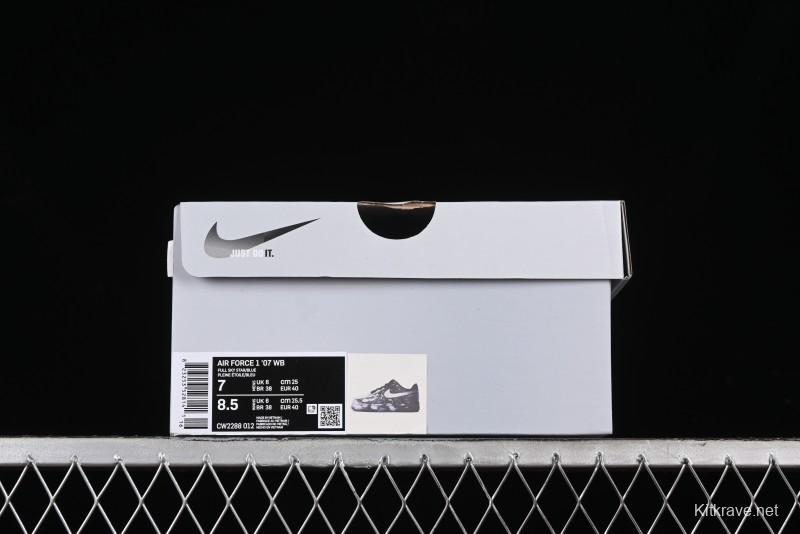 Nike Air Force 1 '07 Low Graffiti Black Silver Anime Hand-Painted Casual Sneakers - CW2288-012