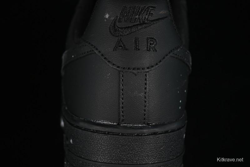 Nike Air Force 1 '07 Low Graffiti Black Silver Anime Hand-Painted Casual Sneakers - CW2288-012