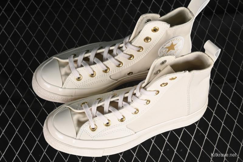 Converse Chuck 70s High Top Casual Sneakers with Cream Cloud and Gold Accents - A08232C