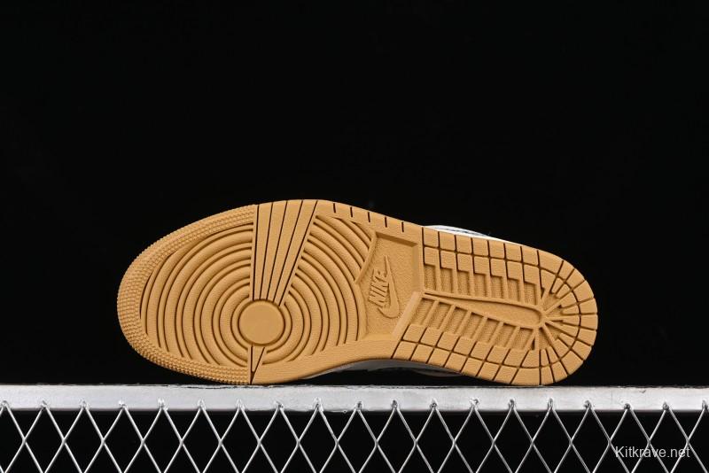 Nike Air Jordan 1 Low AJ1 The North Face Collaboration - White Grey Brown Custom High-End Basketball Shoes - LJ6688-001