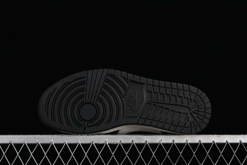 Nike Air Jordan 1 Low AJ1 x Violent Bear Collaboration - Black Beige Mark Line Custom Retro Basketball Shoes - SJ9950-013