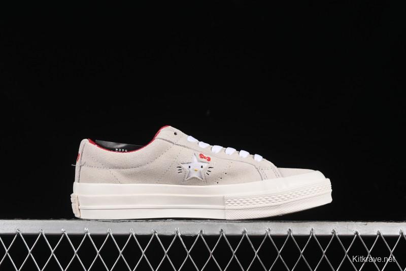 Converse One Star x Hello Kitty Low Top Casual Sneakers with Crystal Outsole and Replaceable Laces - 162937C