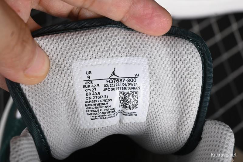 Nike Air Jordan 1 Low Retro Casual Sneakers in White Green - FQ7687-300