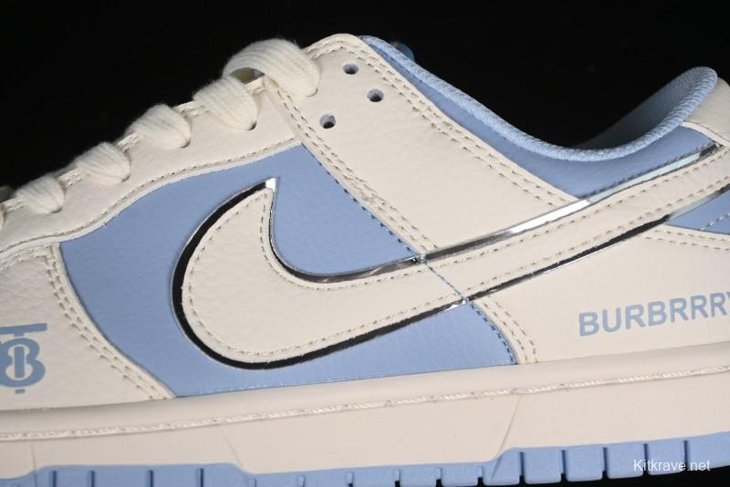 Nike SB Dunk Low Burberry Collaboration - Bondi Blue Anniversary High-End Custom Low-Top Casual Sneakers - BB5252-601