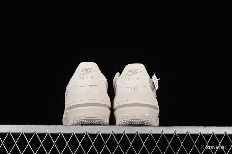 Nike Air Force 1 PLT AF ORM Triple White Low Top Casual Sneakers - DJ9946-108