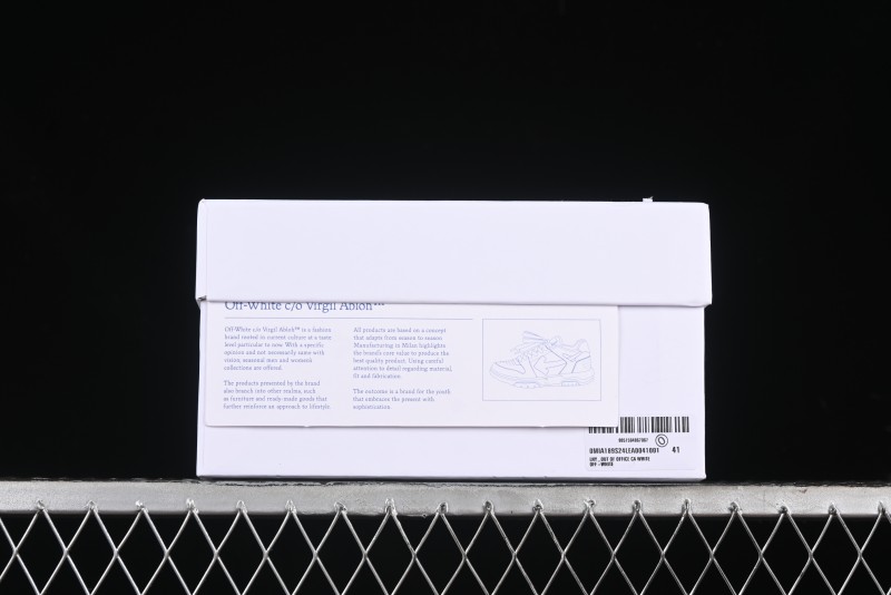 Off-White Out Of Office Low-Top Fashion Sneakers in White Black - AJD4