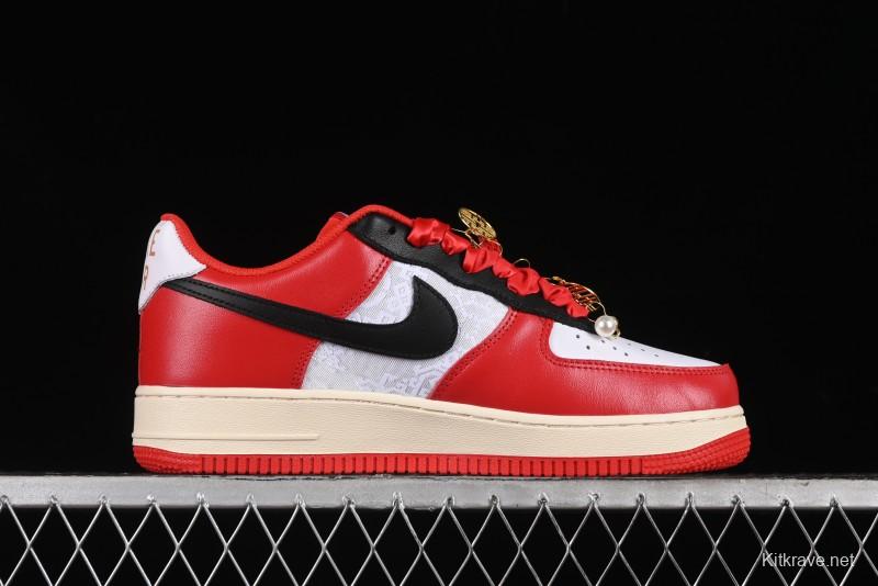 Nike Air Force 1 '07 Low Custom Wedding Sneakers with Chinese Style Elements - FN7439-133