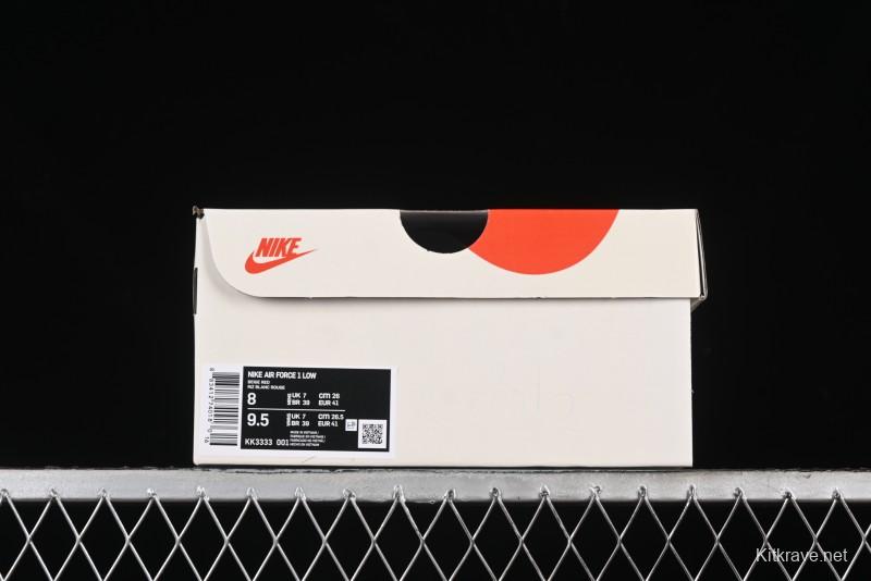 Nike Air Force 1 '07 Low Comme des Garcons Collaboration - Off-White Red Line Low-Top Casual Sneakers - KK3333-001