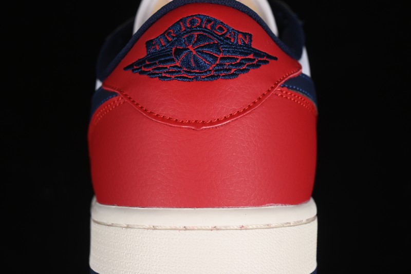 Nike Air Jordan 1 Low OG "Howard University" Casual Sneakers with Blue Toe and Red Heel - HQ2993-100