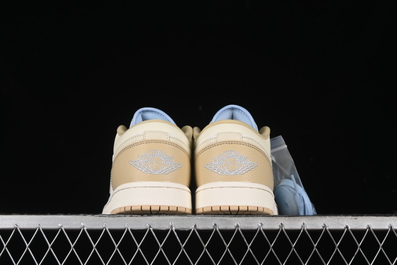 Nike Air Jordan 1 Low OG AJ1 Retro Basketball Shoes in White and Brown - HQ4186-111