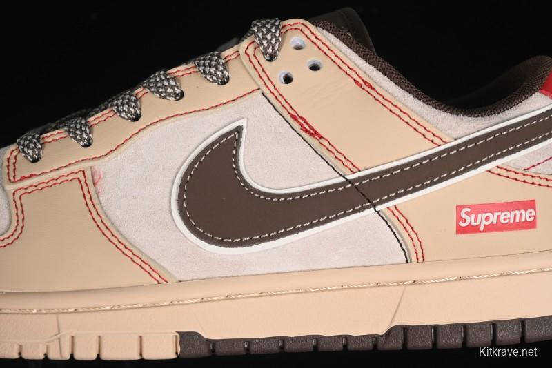 Nike SB Dunk Low SUP Collaboration - Distressed Black Swoosh Anniversary Custom Low-Top Skate Shoes - MM1089-021