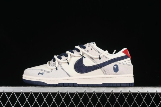 Nike SB Dunk Low BAPE Collaboration - Strap Blue Swoosh Anniversary Customized Low-Top Casual Sneakers SJ2068-298