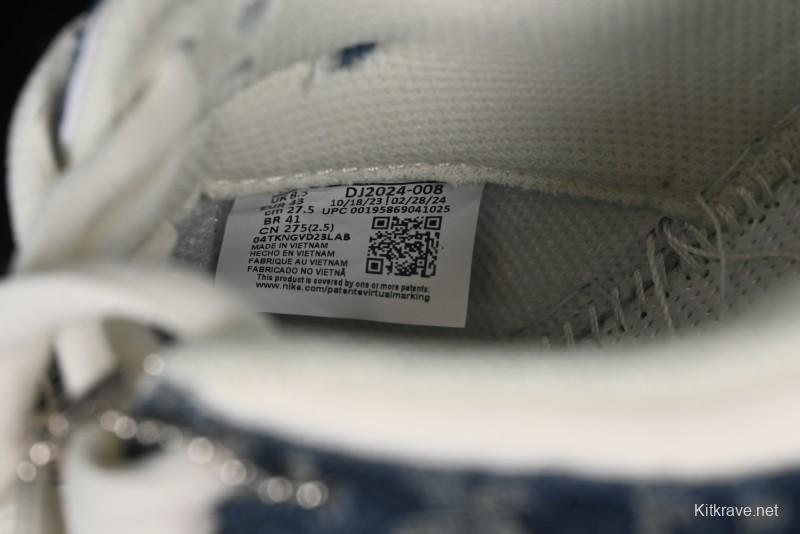 Nike SB Dunk Low LV Collaboration - Dark Blue Denim White Blue Swoosh Anniversary High-End Custom Low-Top Casual Sneakers - DJ2024-008