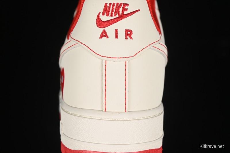 Nike Air Force 1 '07 Low Comme des Garcons Collaboration - Off-White Red Line Low-Top Casual Sneakers - KK3333-001