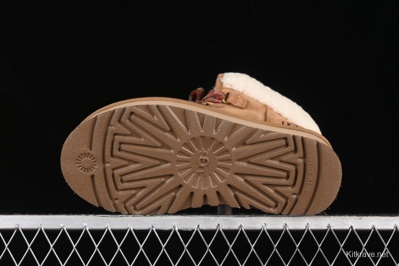 UGG Classic Mini II Fur Lace-Up Platform Short Boots with Treadlite Outsole - 1143954