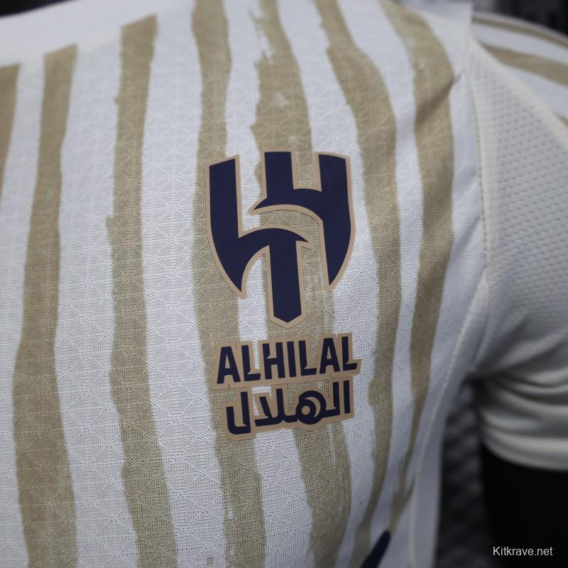Player Version 25/26 Al Hilal White with Gold Stripes Jersey