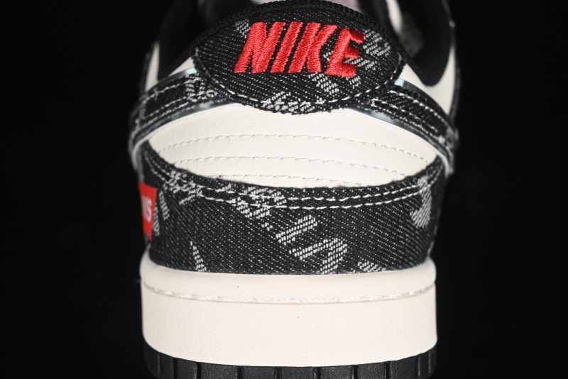 Nike SB Dunk Low Levi's Collaboration - Black Printed Denim Anniversary Customized Low-Top Casual Sneakers - XX2025-109