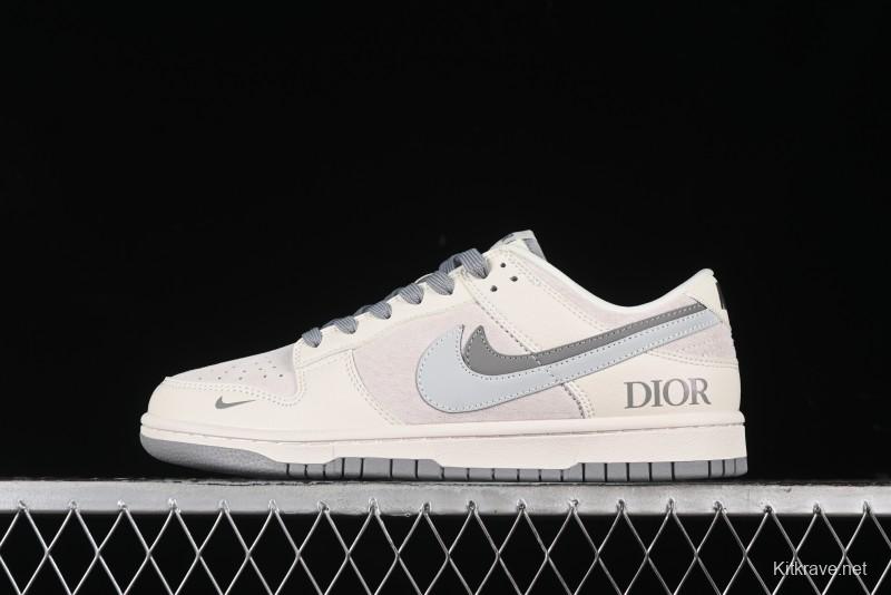 Nike SB Dunk Low Dior Collection - Beige Grey Blue Hook Anniversary High-End Custom Low-Top Casual Sneakers - XD6188-042