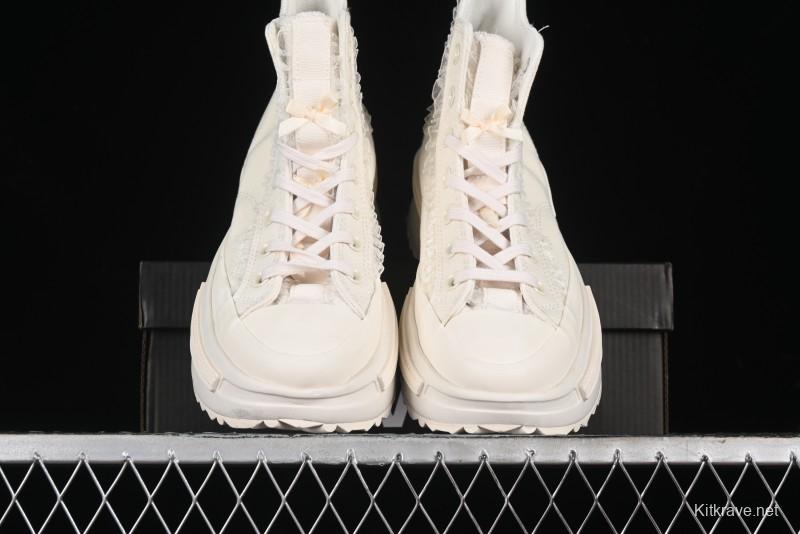 Converse Lifestyle Run Star Legacy Platform High Top Canvas Shoes with Mini Bow and Lace Trim - A10027C