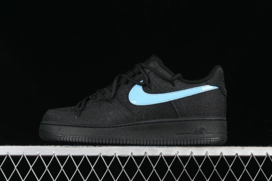Nike Air Force 1 '07 Low Cleanfit Custom Official Bestseller Black Blue Starry Sky Full Diamond Casual Sneakers - ZH0316-042