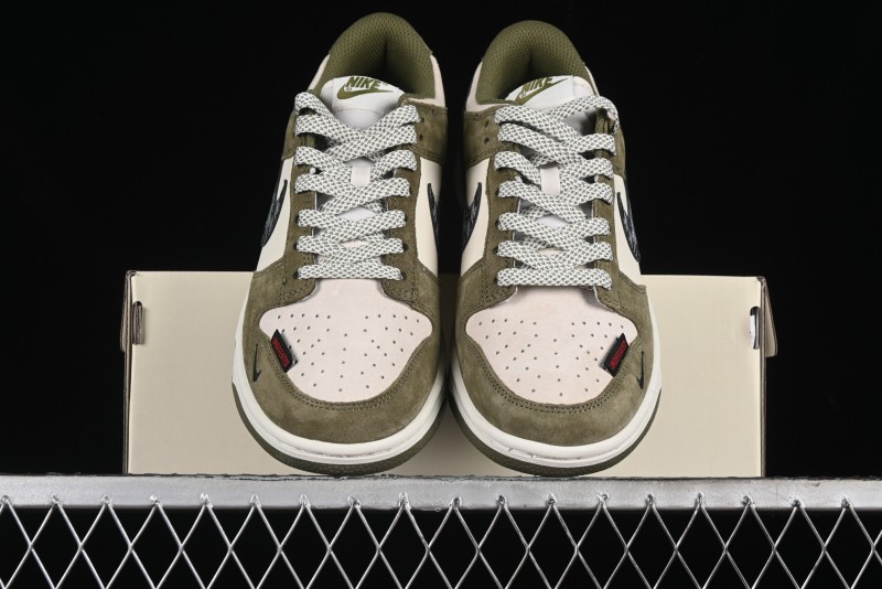 Nike SB Dunk Low UN Phantom Military Green Black Swoosh Anniversary Custom Low-Top Casual Skate Shoes - DJ2024-037