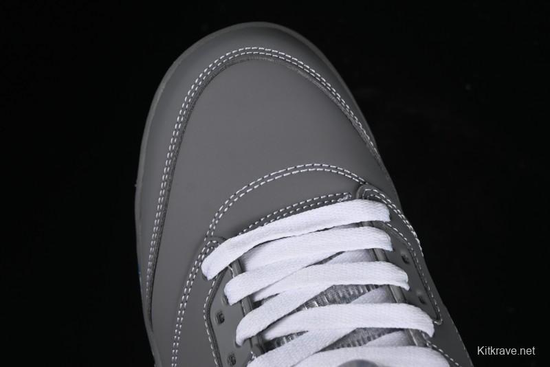 Nike Air Jordan 5 Retro Basketball Shoes with Grey Wolf Colorway - 136027-005