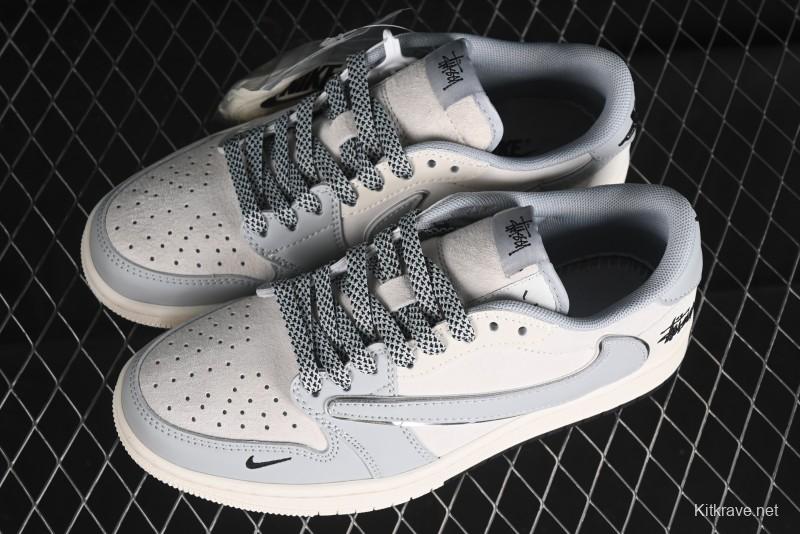 Nike Travis Scott x Fragment Design x Air Jordan 1 Low OG SP AJ1 Retro Sneakers - SJ2068-122