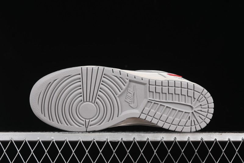 Nike SB Dunk Low Supreme The North Face Collaboration - Light Gray Reflective Swoosh Anniversary Custom Edition Low-Top Casual Skate Shoes - XX2025-628