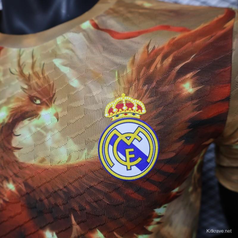 Player Version 25/26 Real Madrid Gold with Phoenix NA ZHA Jersey