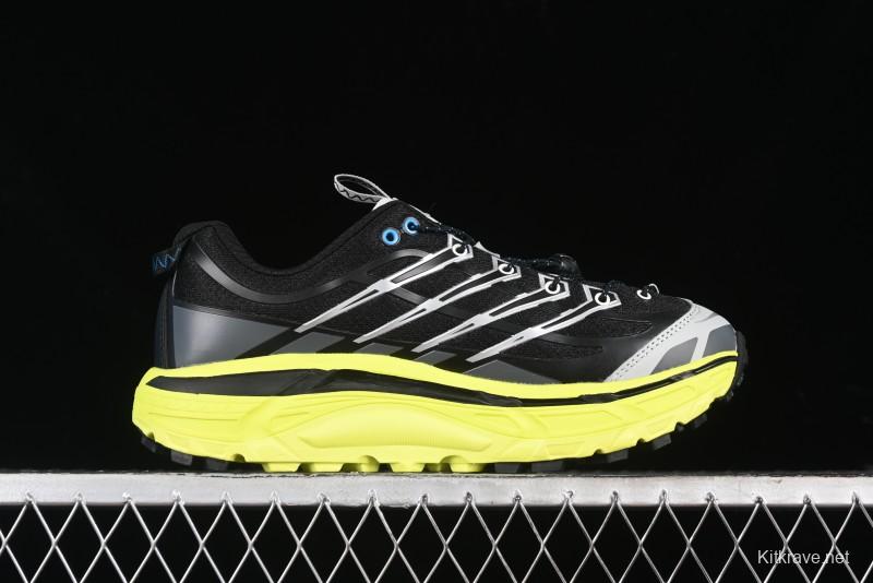 Hoka Mafate Three 2 Ultra-Lightweight Cushioned Trail Running Shoes with Vibram Outsole - 1141572 BHK