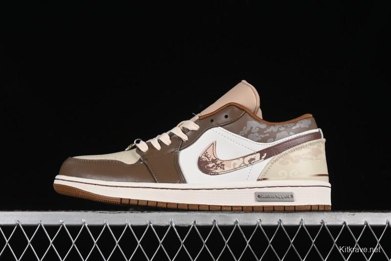 Nike Air Jordan 1 Low AJ1 Black Myth Wukong - Dark Monkey King Low Top Casual Sneakers - HF5753-221