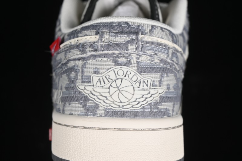 Nike Air Jordan 1 Low AJ1 Dior Collaboration - Grey Blue Red Label Retro Basketball Shoes - SJ9950-037