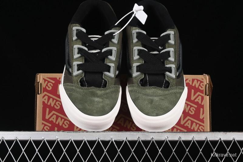 Vans Knu Skool DR White Black Green Chunky Sneakers - VN000CZU50K