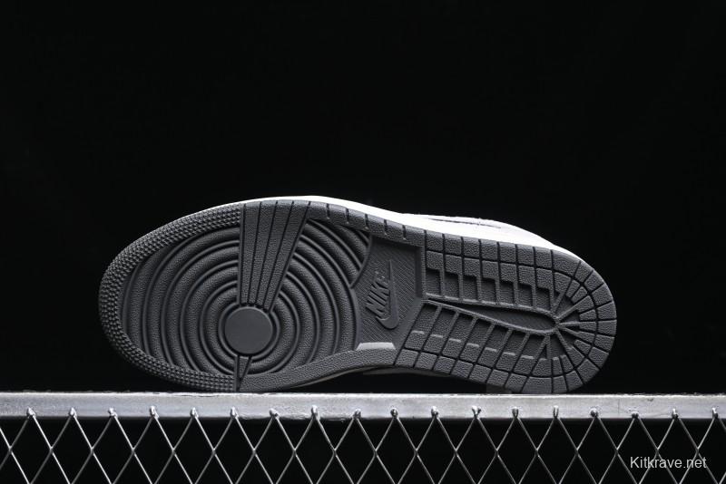 Nike Air Jordan 1 Low AJ1 Stussy Collaboration - Premium Customized Pigskin Grey Line Retro Basketball Shoes - DM9188-005