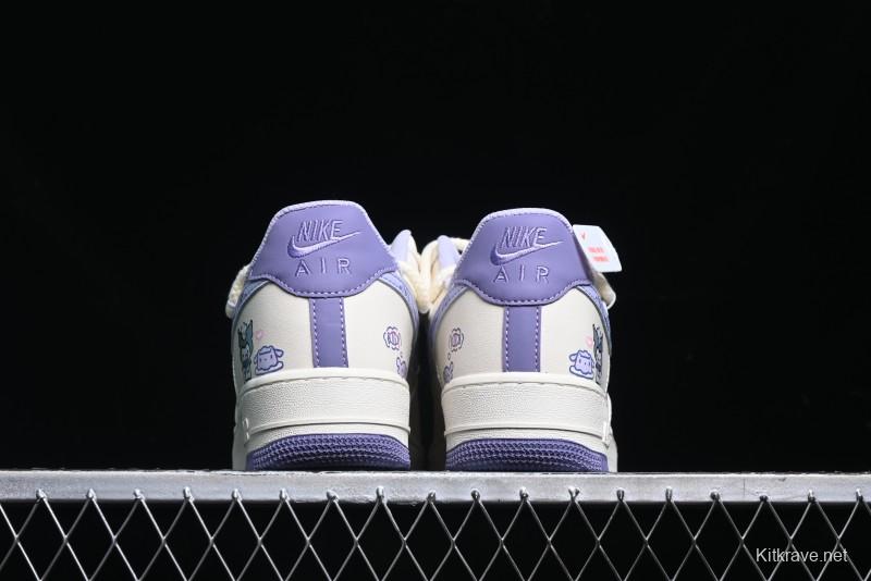 Nike Air Force 1 Low Kuromi Casual Sneakers with Lace-Up Design - BD7701-220