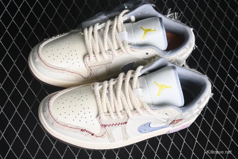 Nike Air Jordan 1 Low AJ1 Panda Prank Qixi Themed Retro Basketball Shoes with Special Graffiti Design - FZ5046-041