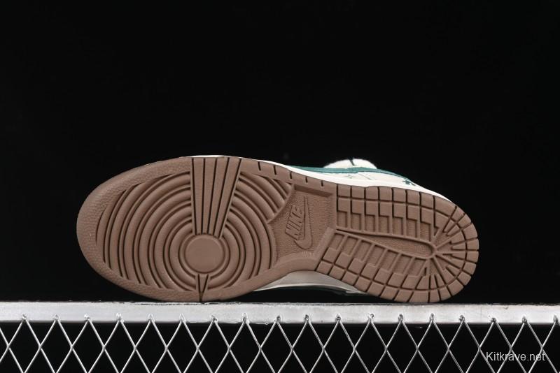 Nike SB Dunk Low Violent Bear Series - Strap Beige Green Check Anniversary High-End Custom Low-Top Casual Sneakers - SJ2068-292