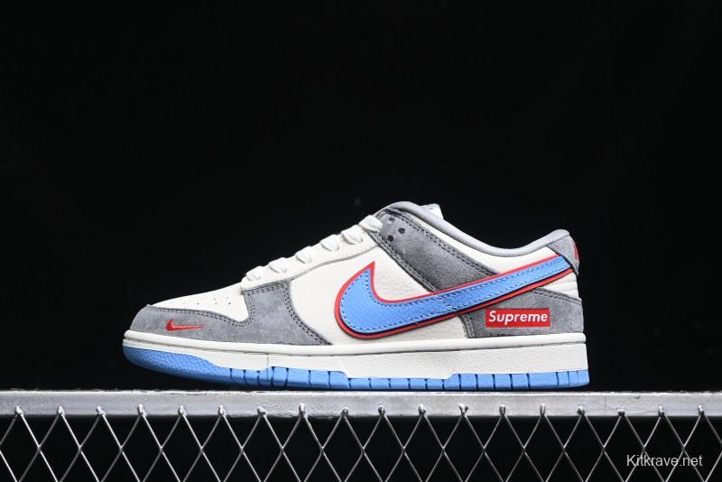 Nike SB Dunk Low Supreme Collaboration Anniversary Custom Low-Top Casual Skate Shoes - KK1333-010