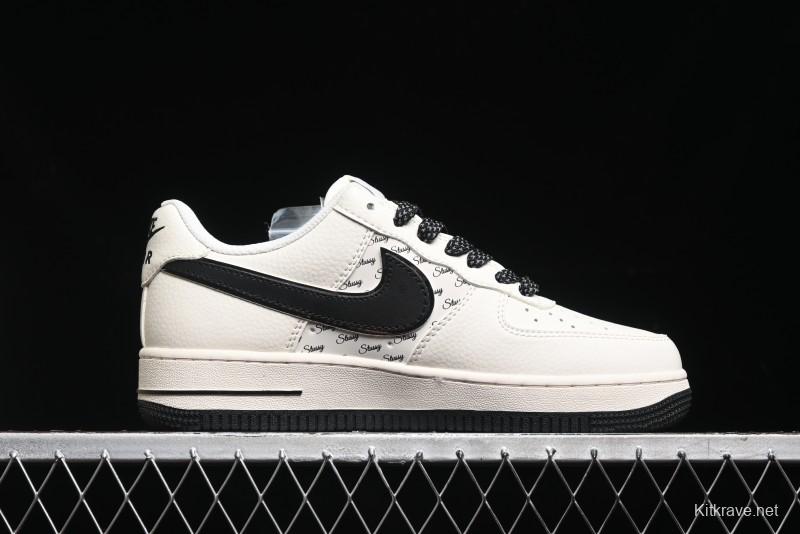 Nike Air Force 1 '07 Low Stussy Collaboration - Black Sail Metallic Silver - XZ3328-506
