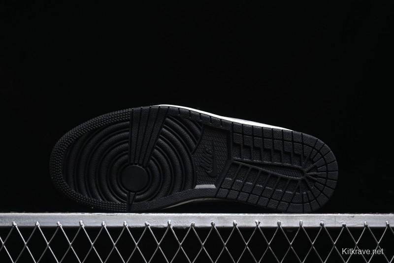 Nike Travis Scott x Fragment Design x Air Jordan 1 Low OG SP AJ1 OF Collaboration - Latte Grey Low Top Casual Sneakers - SJ2068-109